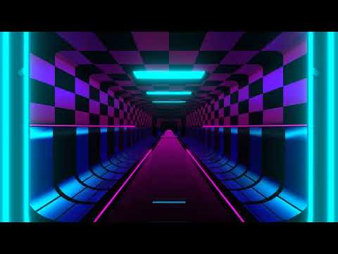 Cyan and Pink Green Sci-Fi Corridor Background VJ Loops
