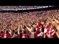 Arsenal fans sing the Arsenal anthem ''North London Forever'' (with lyrics) before Man United game.