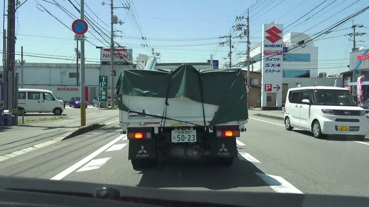 4K　徳島県道120号→130号（国道55号の旧道）　等速　徳島県徳島市→小松島市→阿南市