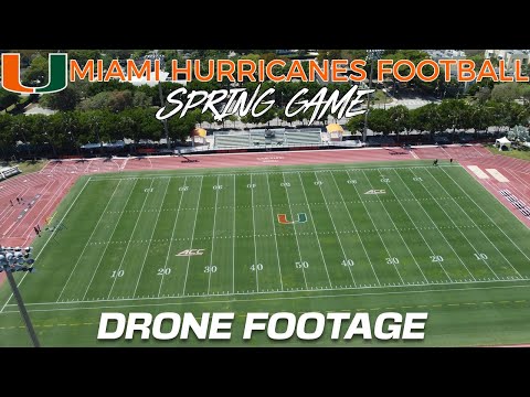 Cobb Stadium For Miami Hurricanes Spring Football Game | 4K Drone Footage | Coral Gables, Florida