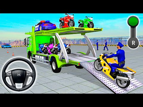 US Police Moto Bike Simulator - Cargo Transport Police Motorbike Truck in City - Android Gameplay