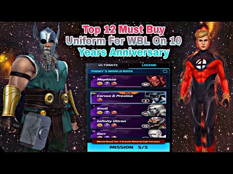 Top 12 Must Buy Uniform For WBL On 10 Years Anniversary - Marvel Future Fight