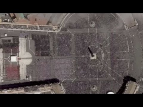 فيديو – صور الأقمار الصناعية توثّق حجم الحضور في وداع البابا فرنسيس