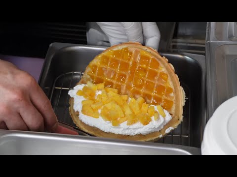 Mango And Cream Cheese Waffles - The Best Of Korean Street Food