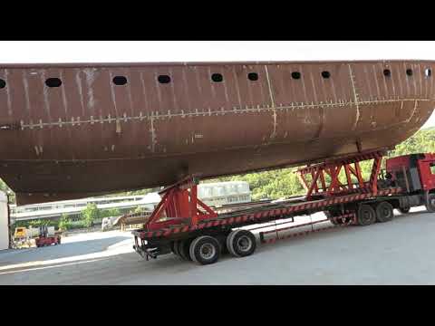 Radež Blato (Korčula - HR) shipyard  - section transport to Bristva site