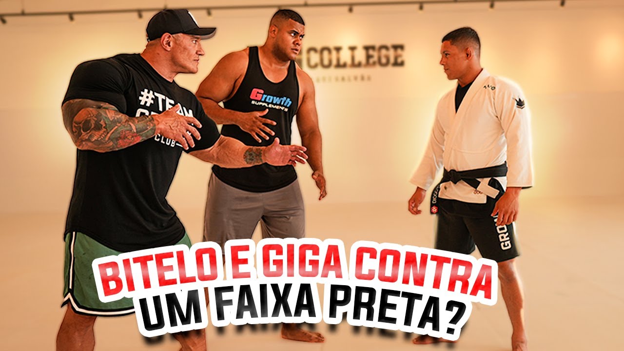 FABIO GIGA E BITELO VISITAM UMA ACADEMIA DE JIU JITSU E FORAM DESAFIADOS POR UM FAIXA PRETA