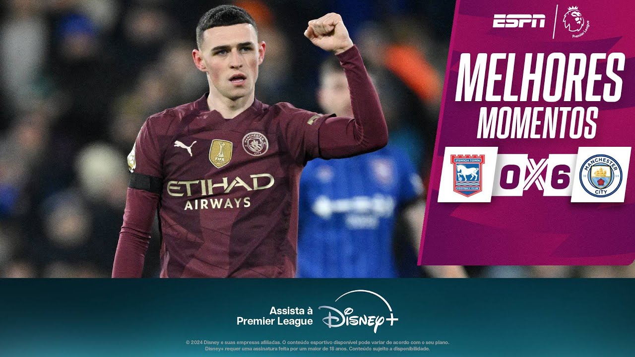 Foden DÁ SHOW e comanda PASSEIO do Manchester City sobre o Ipswich Town | MELHORES MOMENTOS