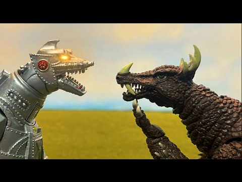 Mechagodzilla and Anguirus stupid dumb rematch (funny godzilla stopmotion animation)