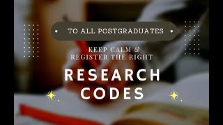 Registration of Research Codes & Important Dates