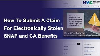 Benefit Replacement: How to Submit a Claim for Electronically Stolen Benefits