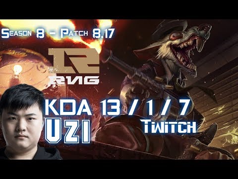 RNG Uzi TWITCH vs VARUS ADC - Patch 8.17 KR Ranked