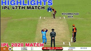 October 27 IPL 2020 Srh vs Dc Ipl 47th Match Highlights 2020 Real Cricket 20 Gameplay