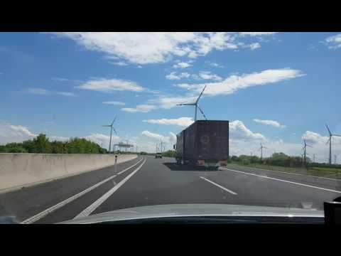 The Windmills in Austria - Casual driving on Austrian autobahn in Audi A6 3.0 TDI quattro 2007