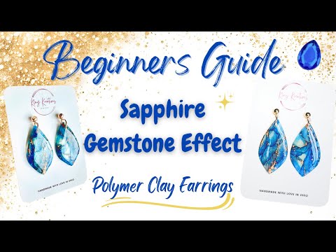 Beginner Polymer Clay Earrings | Blue Gemstone Tutorial | Easy Guide