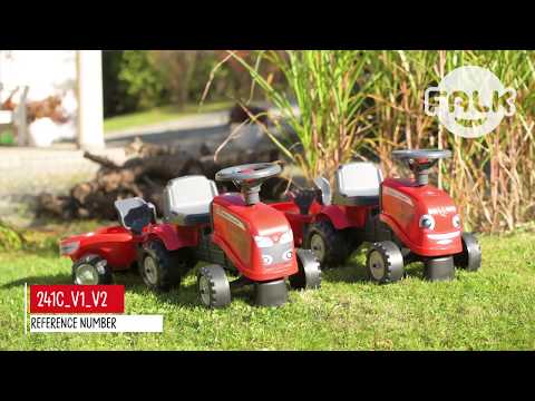 Sparkbil FALK Traktor m. trailer, kratta och skyffel Baby Massey Ferguson