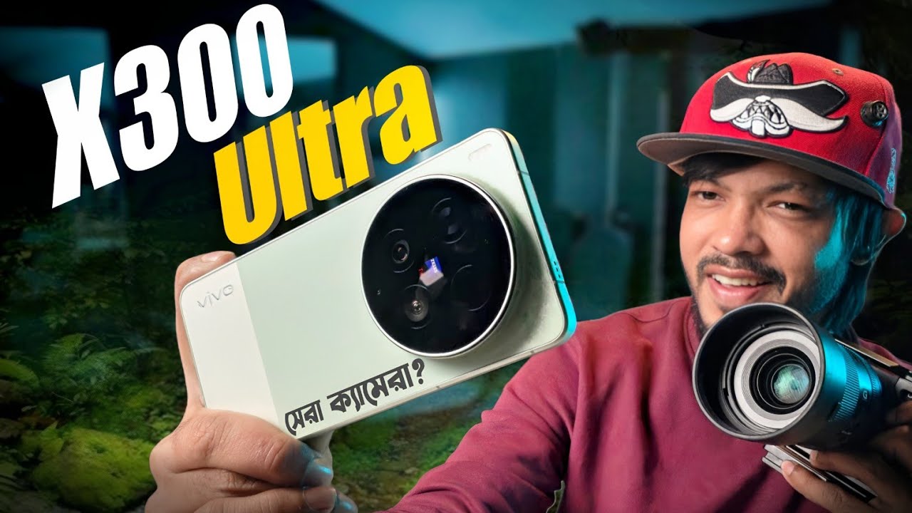 Vivo X300 Ultra with large camera module in black color, front display with punch-hole camera