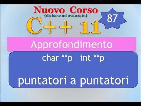 Nuovo Corso C++11 ITA 87 (APPROFONDIMENTO): puntatori a puntatori
