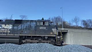 Norfolk Southern Covered Hopper Train in Rochester, PA Approaching the Conway Yard | Railfanning