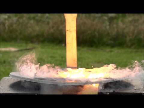 Cool thermite burn in slow motion