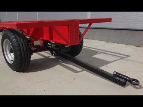 12m hosszú 4 kerék kormányzású pótkocsi telephelyen belüli áru mozgatáshoz,  5 tonna teherbírással