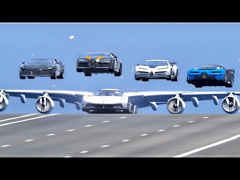 Koenigsegg Jesko with Airplane Kit vs Bugatti Hypercars - Drag Race 20 KM