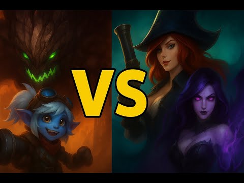 Malphite (supp) and Tristana VS Miss Fortune and Morgana - Bot lane - Ranked - Best moments