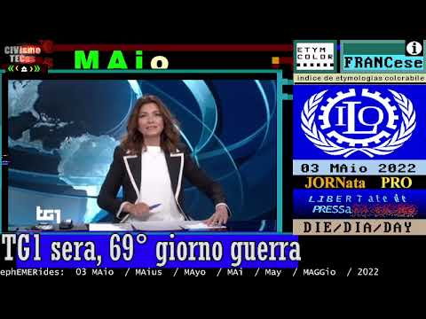TITOLi TG1 sera MarteDì 03 MAGGio 2022 - Giornata Mondiale della Libertà di Stampa