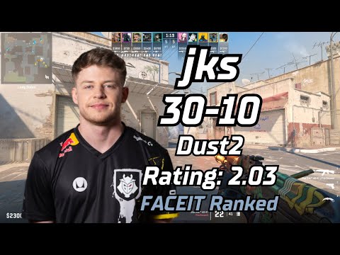 jks (30-10) rt:2.03 (Dust2) | FACEIT Ranked | May 16, 2024 #cs2 #pov