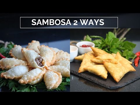 Sambousek 2 ways - Sambousek triangles with vegetables - Sambousek Lebanese with meat and cheese