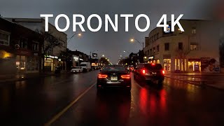 Rainy Driving at Night - BAD Weather Drive through Greater Toronto Area - Canada 4K