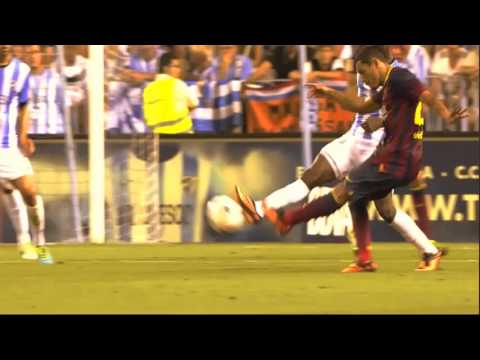 Malaga vs FC Barcelona 0-1 Gol Adriano Jornada 2 2013/2014 - AllGoalsLFP