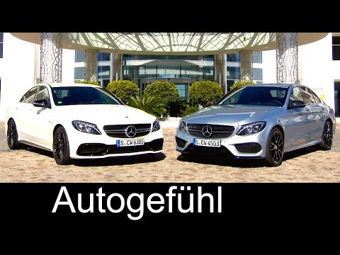Mercedes C450 AMG 4MATIC vs Mercedes-AMG C63 exterior comparison 2016 all-new
