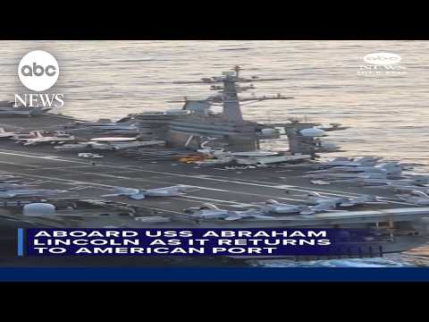 Aboard USS Abraham Lincoln as it returns to American port