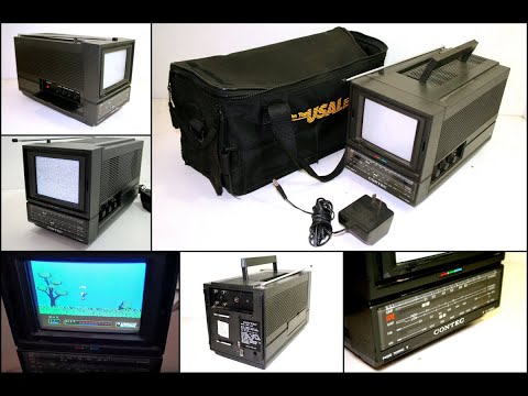 Vintage CONTEC KRB-1542 UHF VHF Portable Colour TV & AM FM Radio Receiver