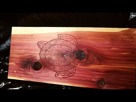 CNC Vcarve of a Sea Turtle on Red Cedar