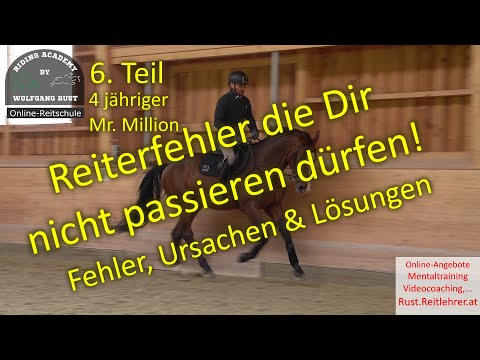 F122 Reiterfehler durch Angst- Klammernde Reiter blockieren Pferde und machen sie maulig / triebig.