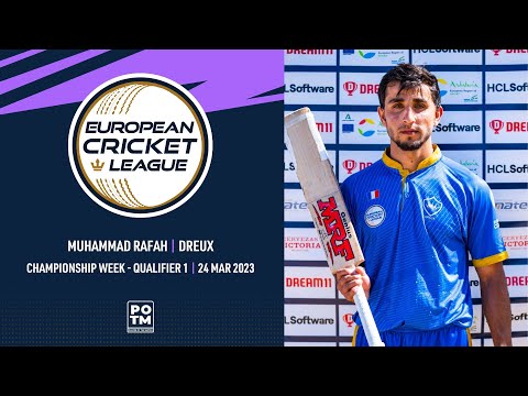 POTM:M.Rafah Championship Week, Qualifier1 CIY-DRX Highlights European Cricket League 2023 ECL23.106
