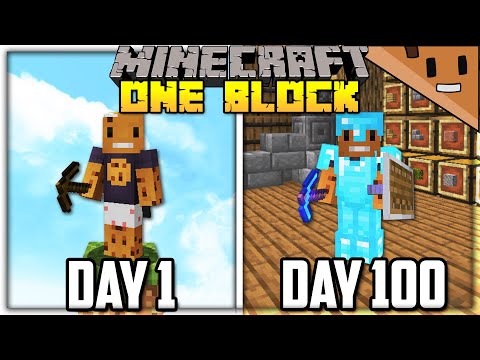 I Spent 100 Days in ONE BLOCK Minecraft... Here's What Happened