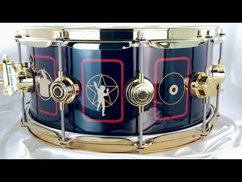 MINT!-Neil Peart DW Collector's Series "R40" Neil Peart Signature Icon 6.5x14" Snare Drum 2016 - Black with Neil Peart Graphic image 9