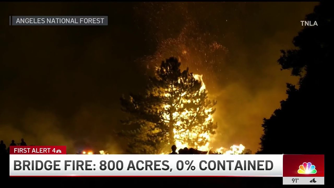 Bridge Fire burns 800 acres in the Angeles National Forest