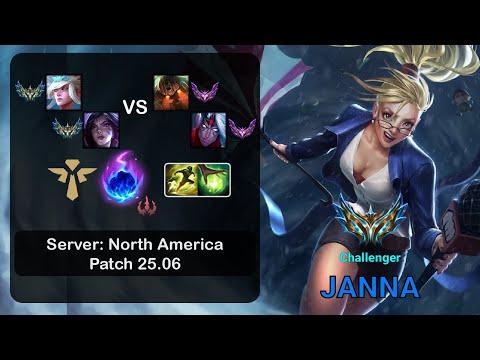 Janna Support + Kai'Sa vs Nautilus + Varus - NA Challenger - Patch 25.06