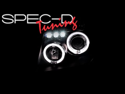 SPECDTUNING DEMO VIDEO: 2005-2008 NISSAN FRONTIER NISSAN PATHFINDER HALO LED PROJECTOR HEADLIGHTS