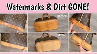 DIY How To Remove Watermarks from Leather | Tutorial and #Haul  Louis Vuitton Alma PM cleaning