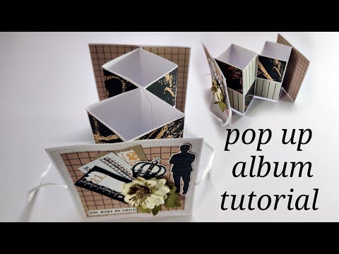 3d Pop-up Album - How to create pop-up page | tutorial | DIY | Scrapbook page