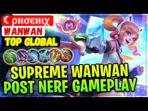 Supreme Wanwan Post Nerf Gameplay [ Top Global Wanwan ] ☾ ρнσєиιχ - Mobile Legends Emblem And Build