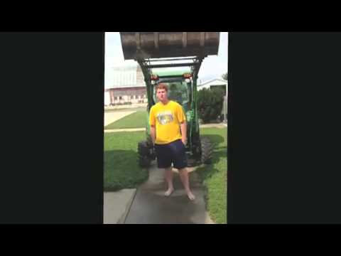 Ice bucket challenge from a tractor gone wrong