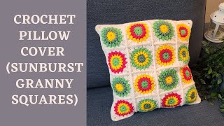 Download lagu Crochet Pillow Cover with Sunburst Granny Squares mp3