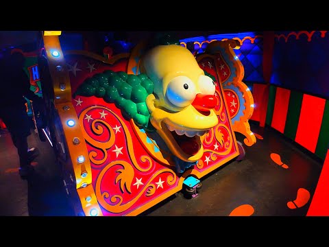 [NEW 2024] 4K Indoor Simulated ROLLERCOASTER - The Simpsons Ride - Universal Studios Hollywood