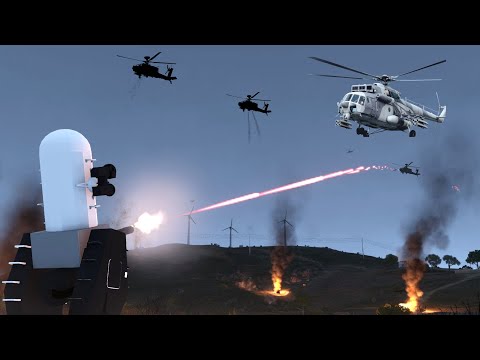 C-RAM Air Defense System Shooting Down Incoming Fighter jets - Phalanx CIWS - Tandav - ArmA 3