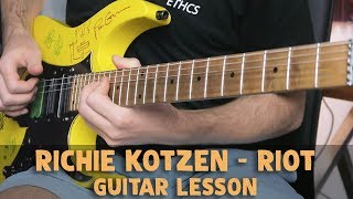 Richie Kotzen FAST Finger Picking | &quot;Riot&quot; Guitar Lesson